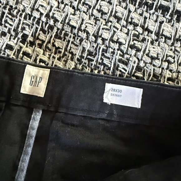 GAP Khaki Flat Front Straight Leg Skinny Stretch Chino Black Khaki Pants Size 28 - Picture 8 of 13